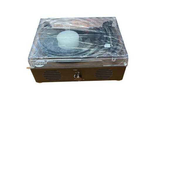 Zbrqotl Turntable Player With Wooden Finish & Clear Lid For Vinyl Records - Picture 2 of 7